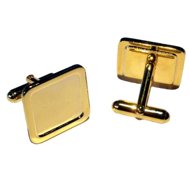 Cufflink Pair Square 16mm gold